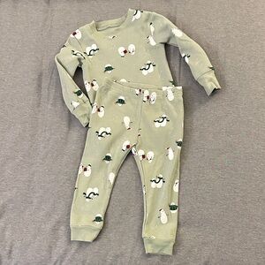 Carter's Festive Snowman Pajama Set - Green
